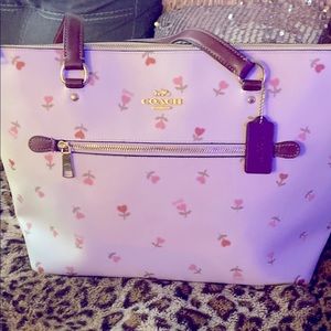 Coach tote with hearts.